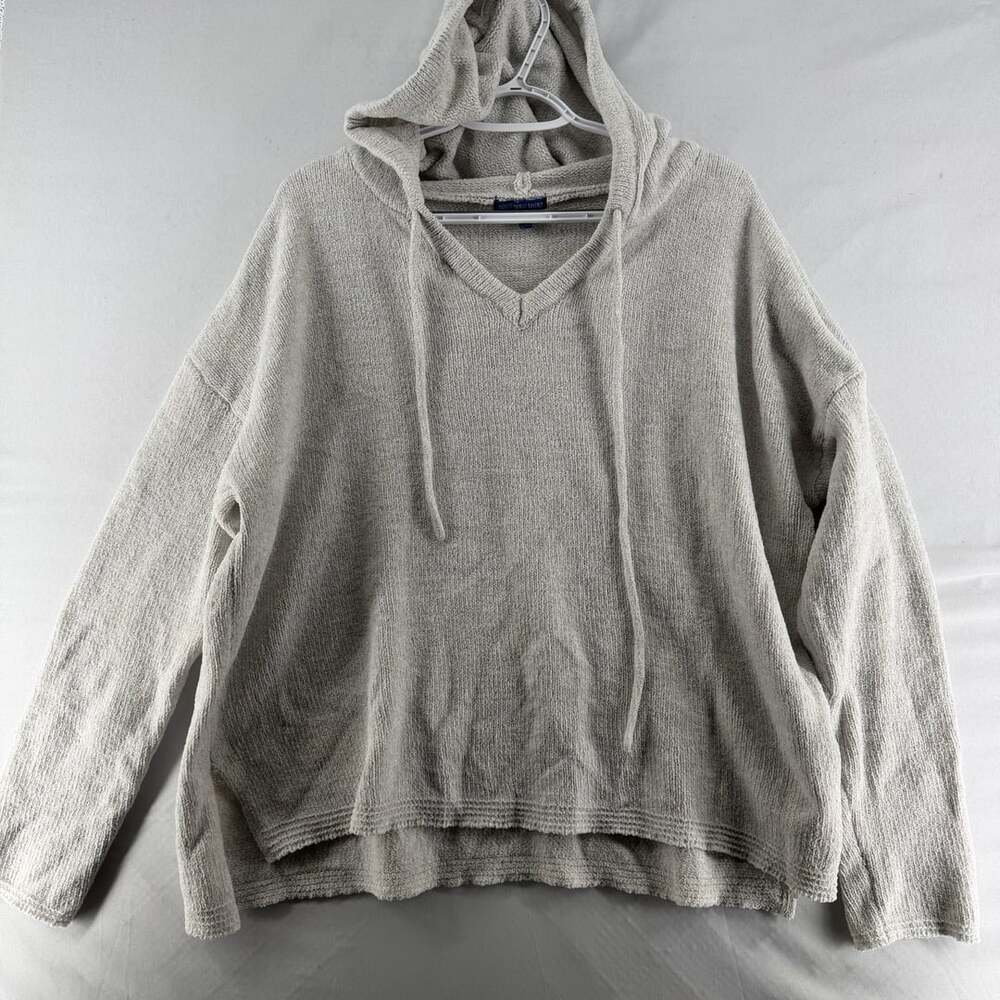 1515 Southern Shirt Hooded Sweater Size LG Gray V-Neck Pullover